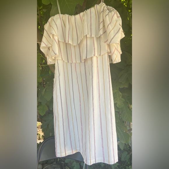 CHARLES HENRY Metallic Stripe Ivory Popover NWT - Picture 6 of 8